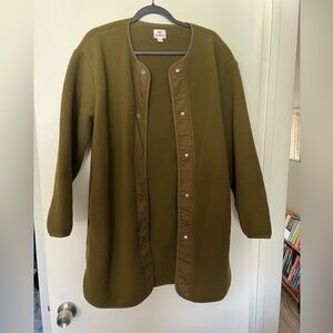 tentree Olive Green Teddy Fleece Jacket